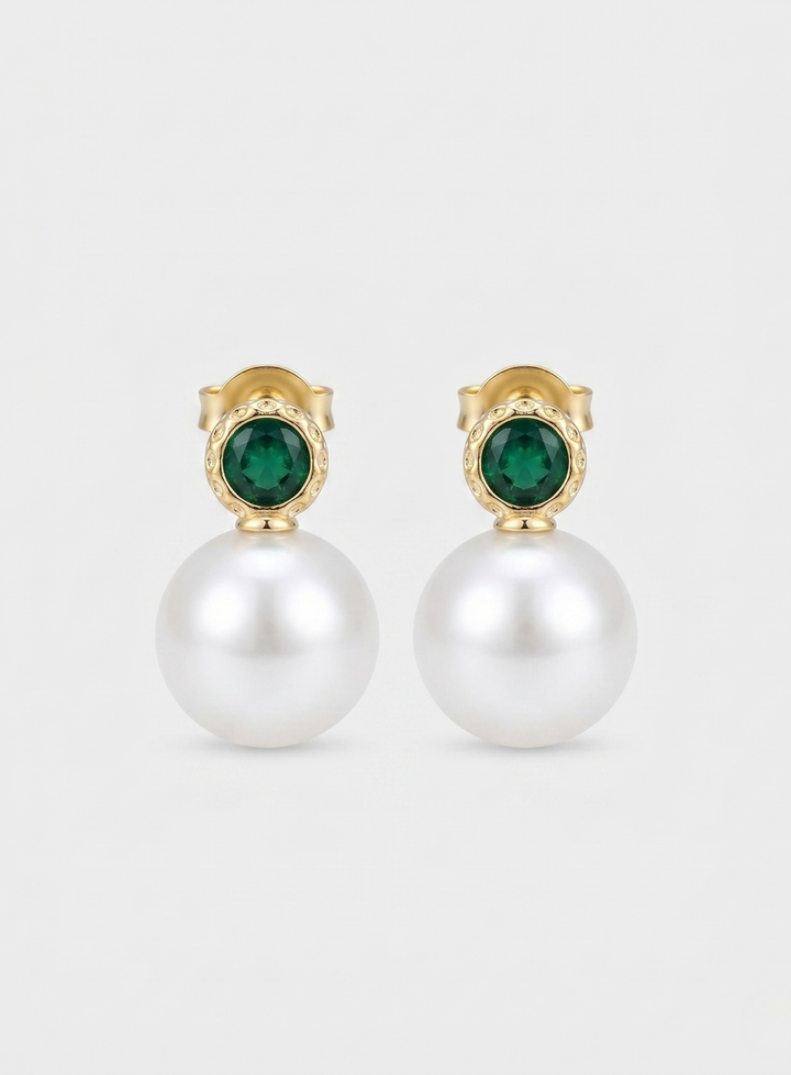 Pearl and Emerald Earrings