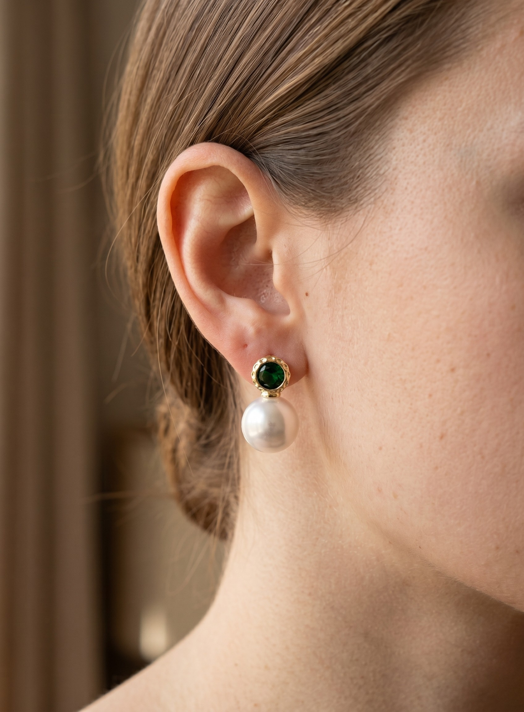 Pearl and Emerald Earrings