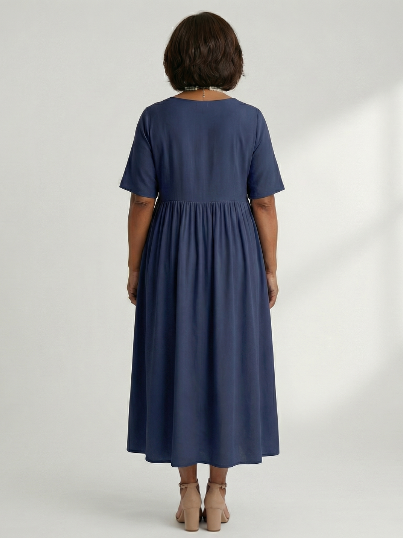 Cira | Simple Gather Midi Dress