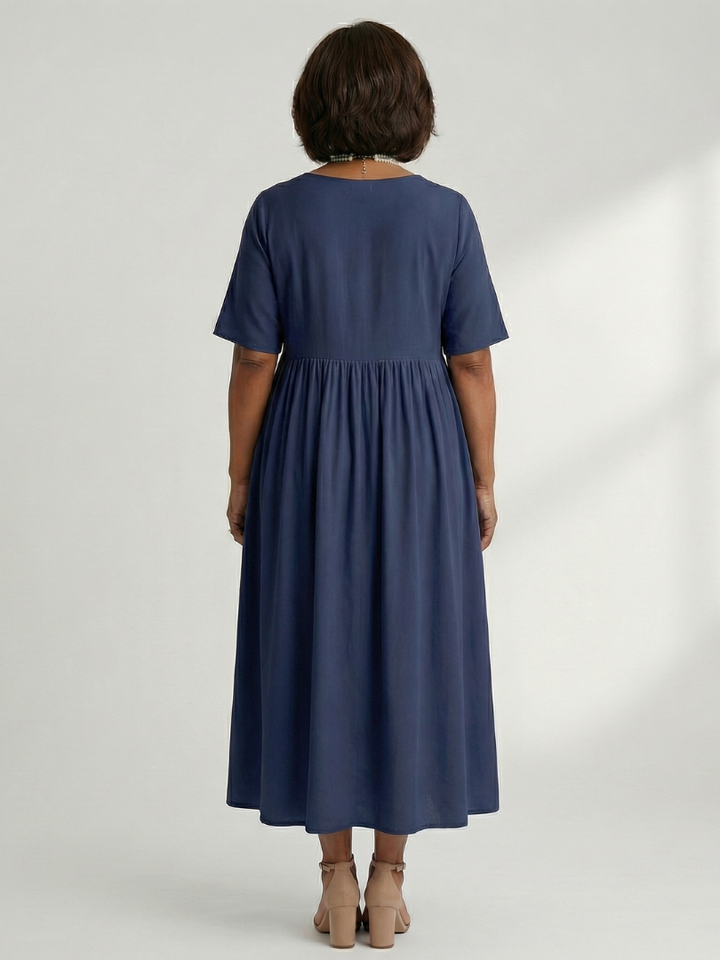 Cira | Simple Gather Midi Dress
