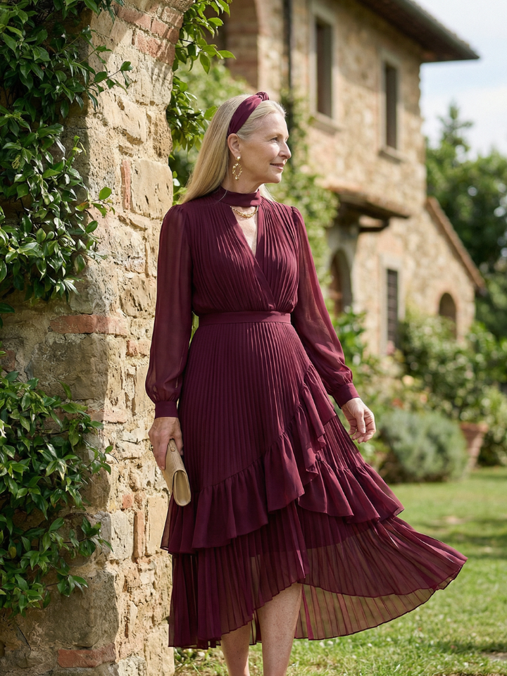 Azis | Fluid Drape Midi Dress
