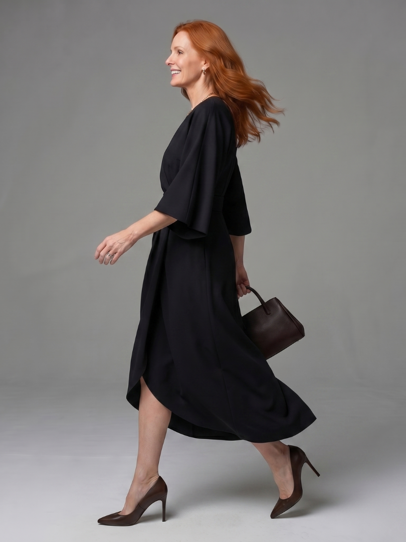 Berylla | Sculpted Waist Panel Midi Dress