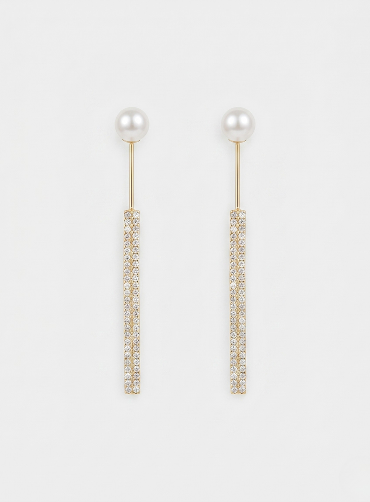 Pearl Line Earrings