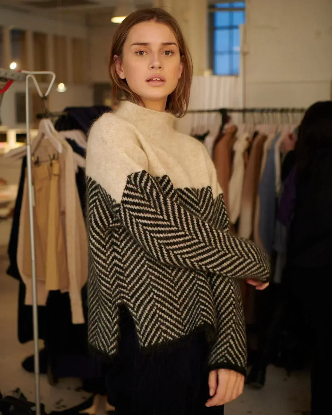 The Charlotte Manor | Women’s Loose Knit High-Collar Sweater