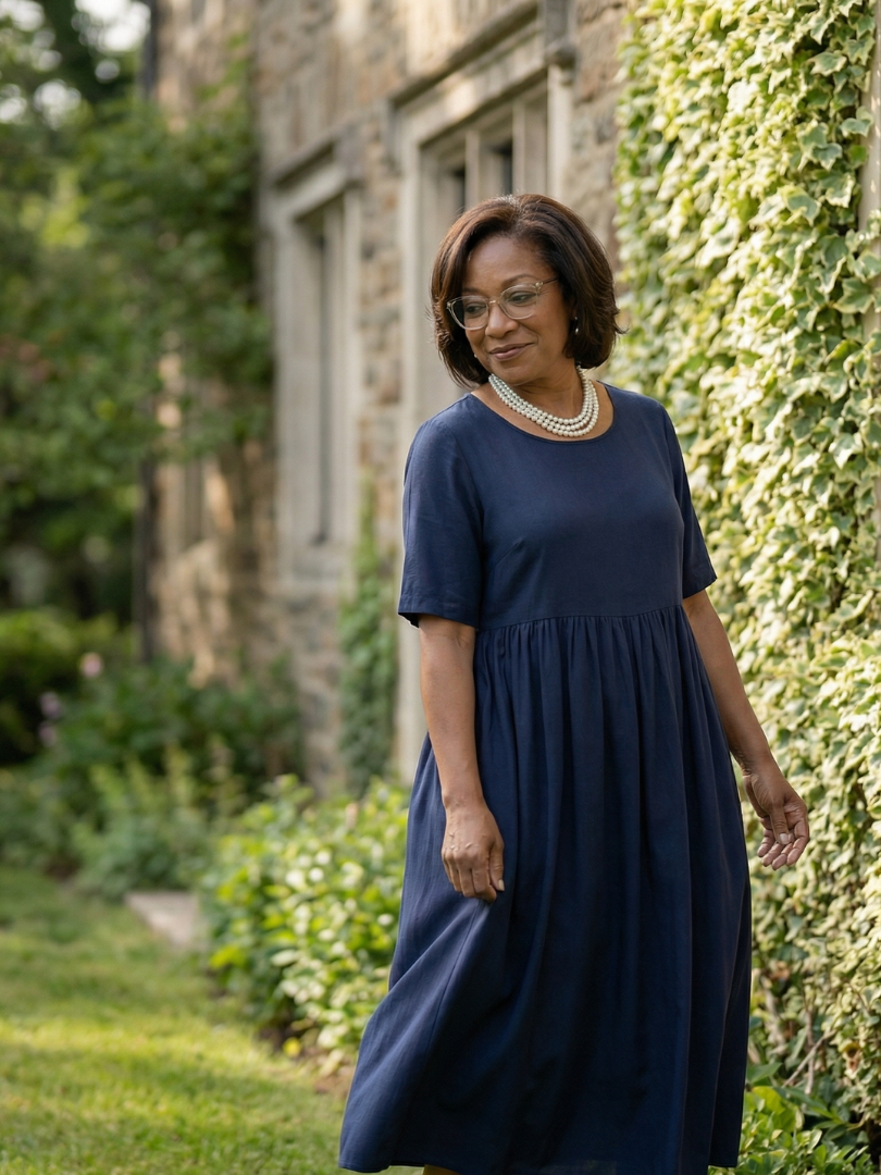 Cira | Simple Gather Midi Dress