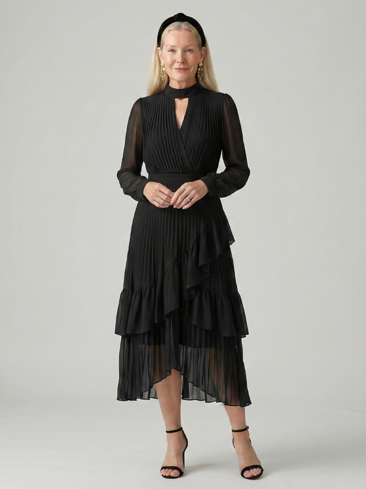 Azis | Fluid Drape Midi Dress