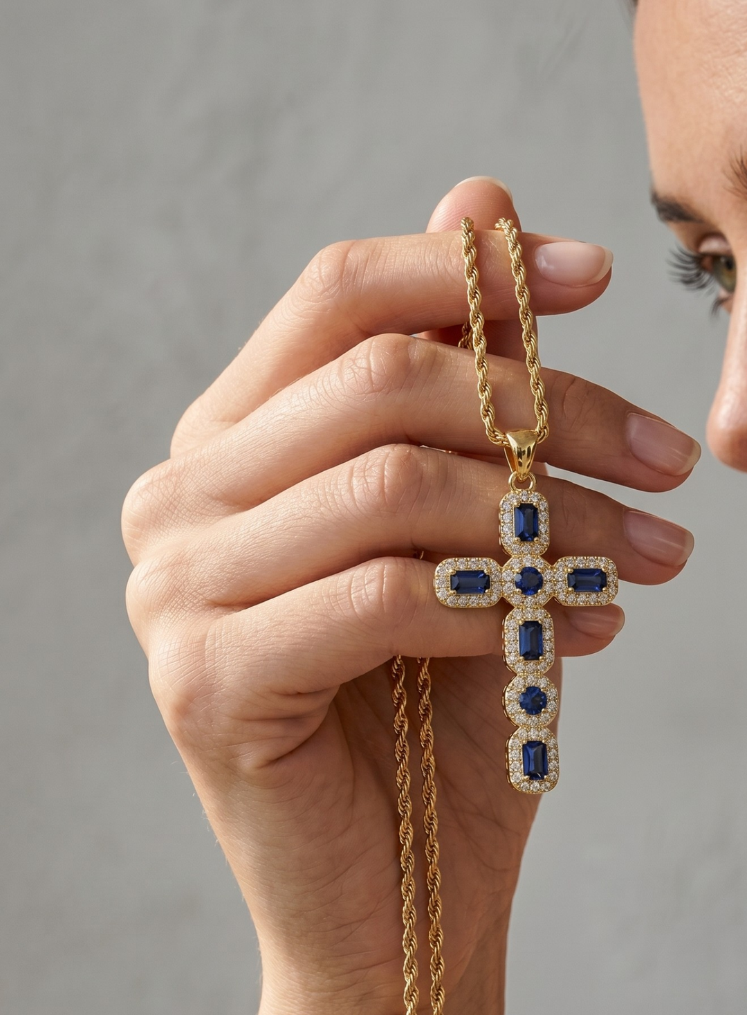 Elegant Zirconia Cross Necklace
