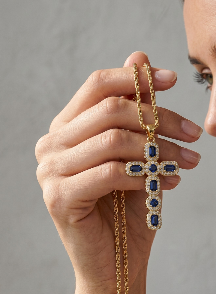 Elegant Zirconia Cross Necklace