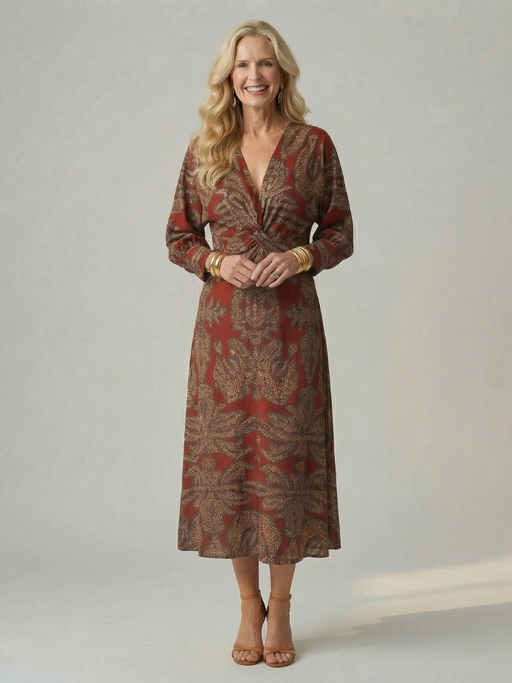 Rune | Natural Wrap Midi Dress
