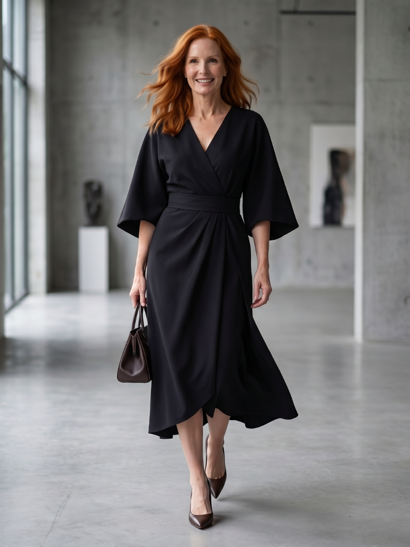 Berylla | Sculpted Waist Panel Midi Dress