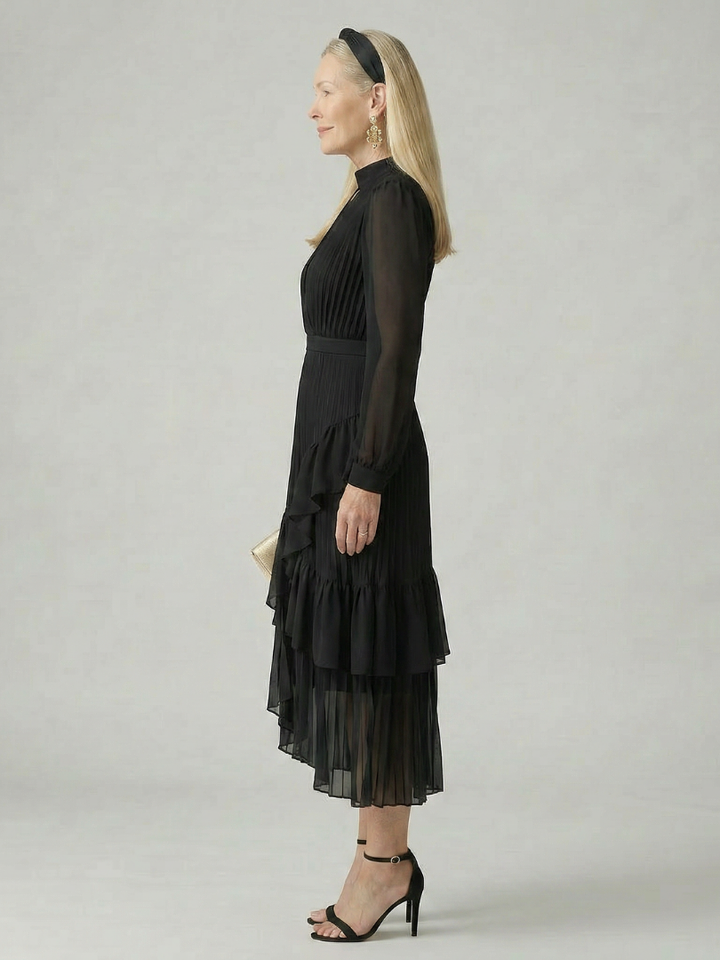 Azis | Fluid Drape Midi Dress