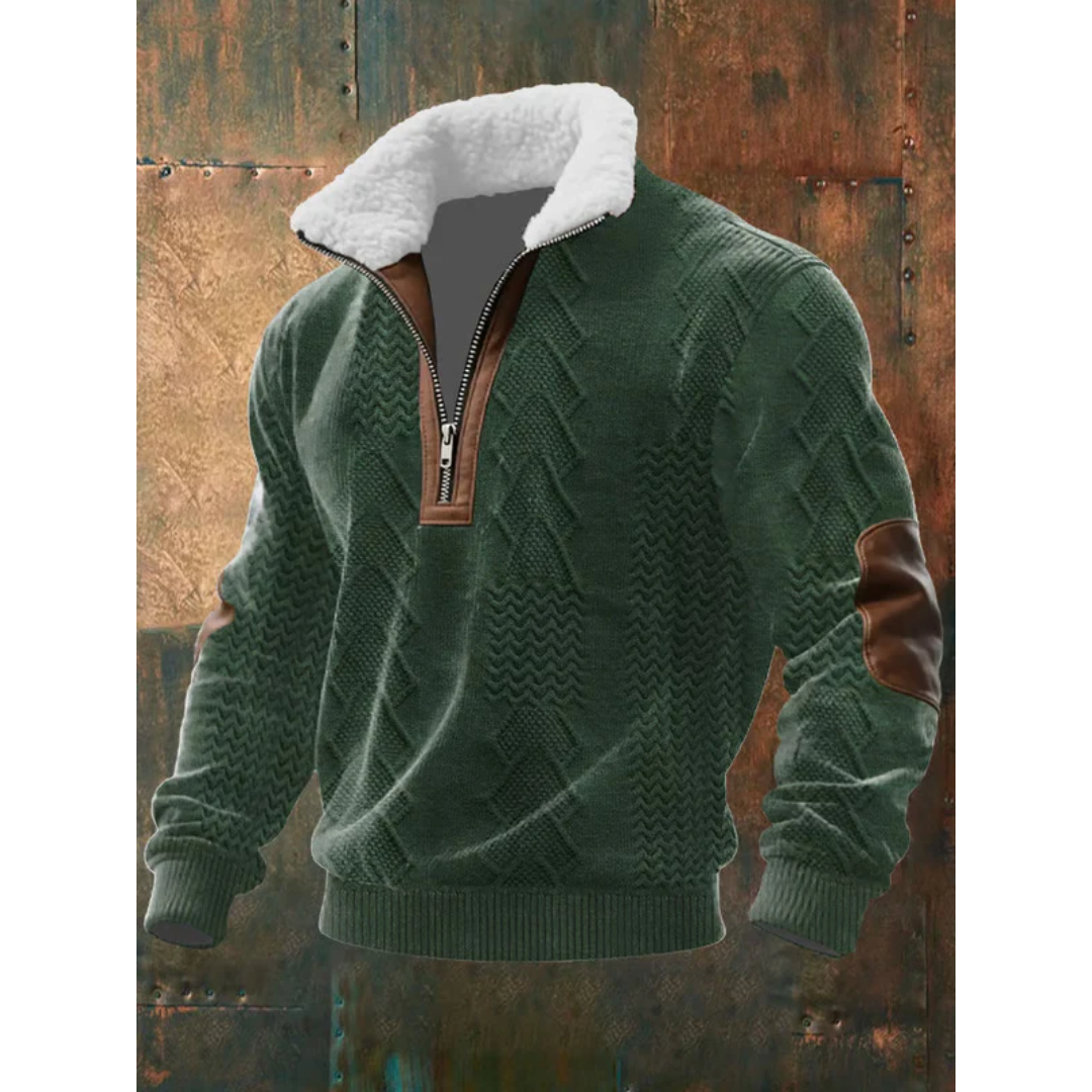 The Ibrahima Heritage | Men’s Fleece-Lined Quarter-Zip Sweater
