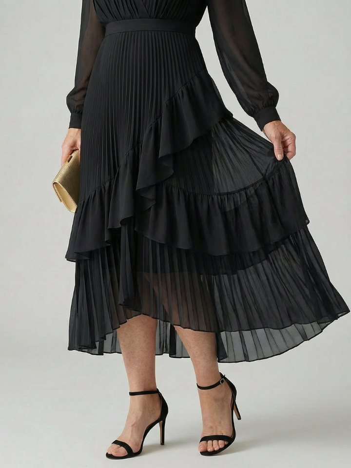 Azis | Fluid Drape Midi Dress