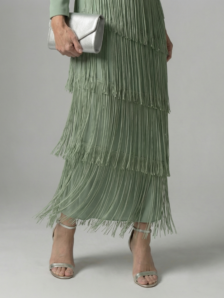 Norell | Fringe Layer Midi Dress
