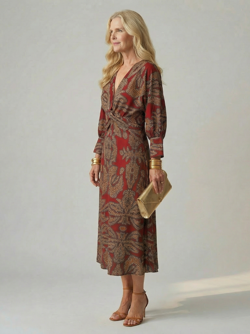 Rune | Natural Wrap Midi Dress