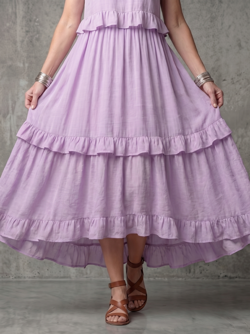 Katya | Tiered Ruffle Halter Maxi Dress