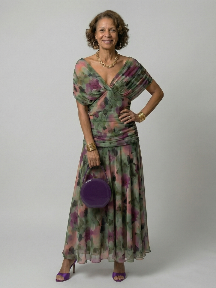 Vivienne | Off Shoulder Flow Midi Dress