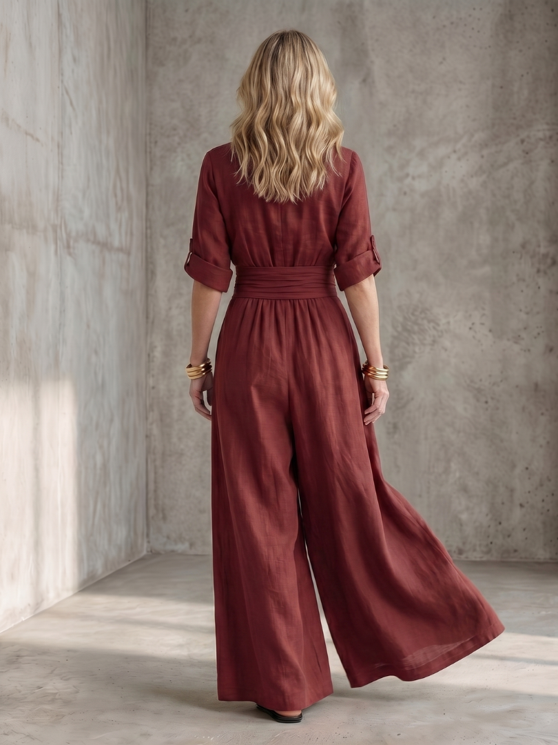 Vanda | Cross Front Wide Leg Jumpsuit
