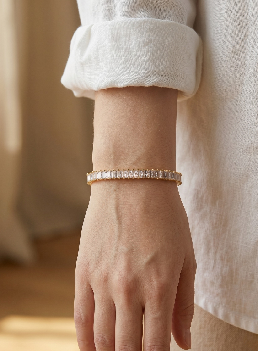Golden Radiance Crystal Bracelet