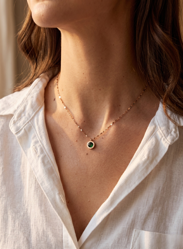 Green Halo Necklace