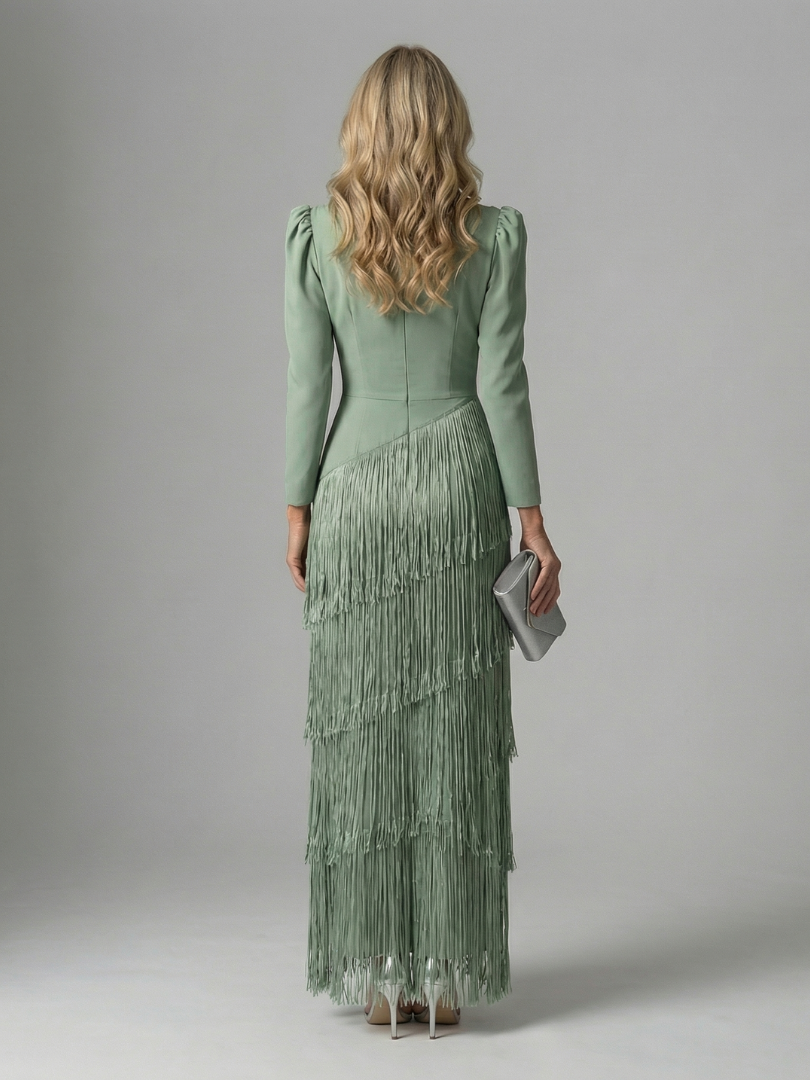 Norell | Fringe Layer Midi Dress