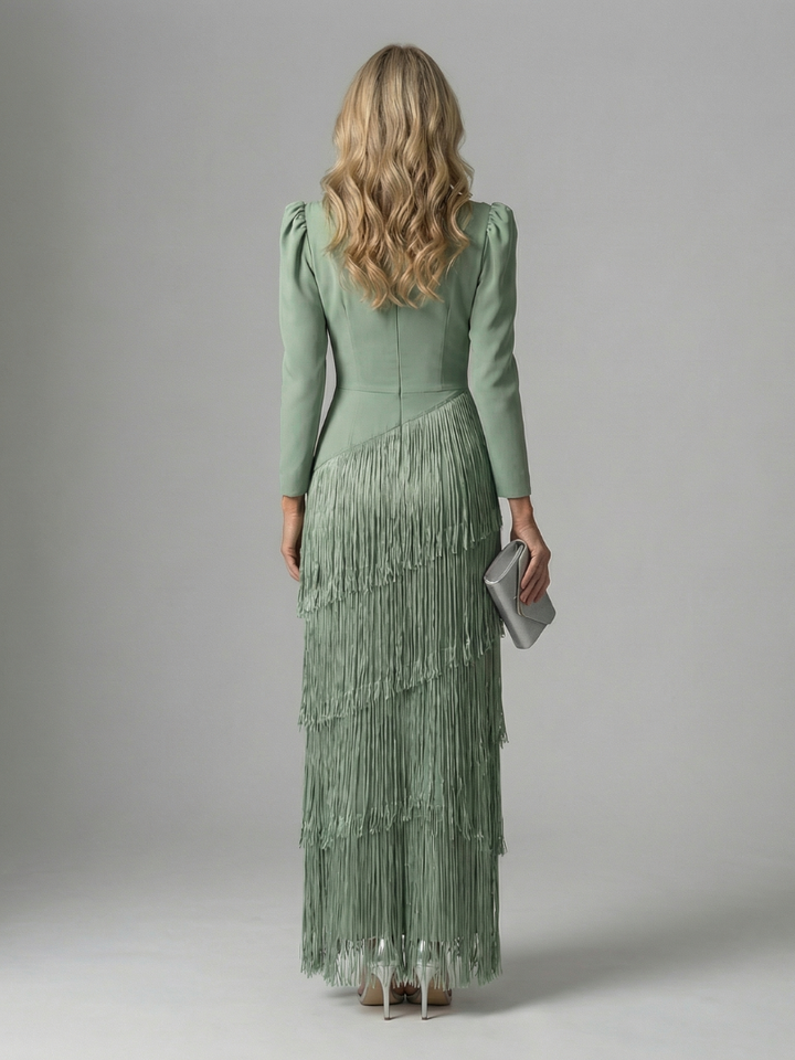 Norell | Fringe Layer Midi Dress