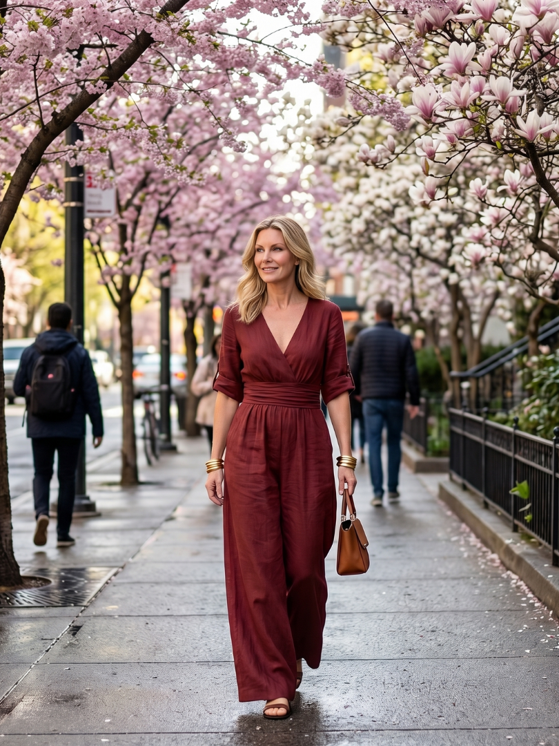 Vanda | Cross Front Wide Leg Jumpsuit
