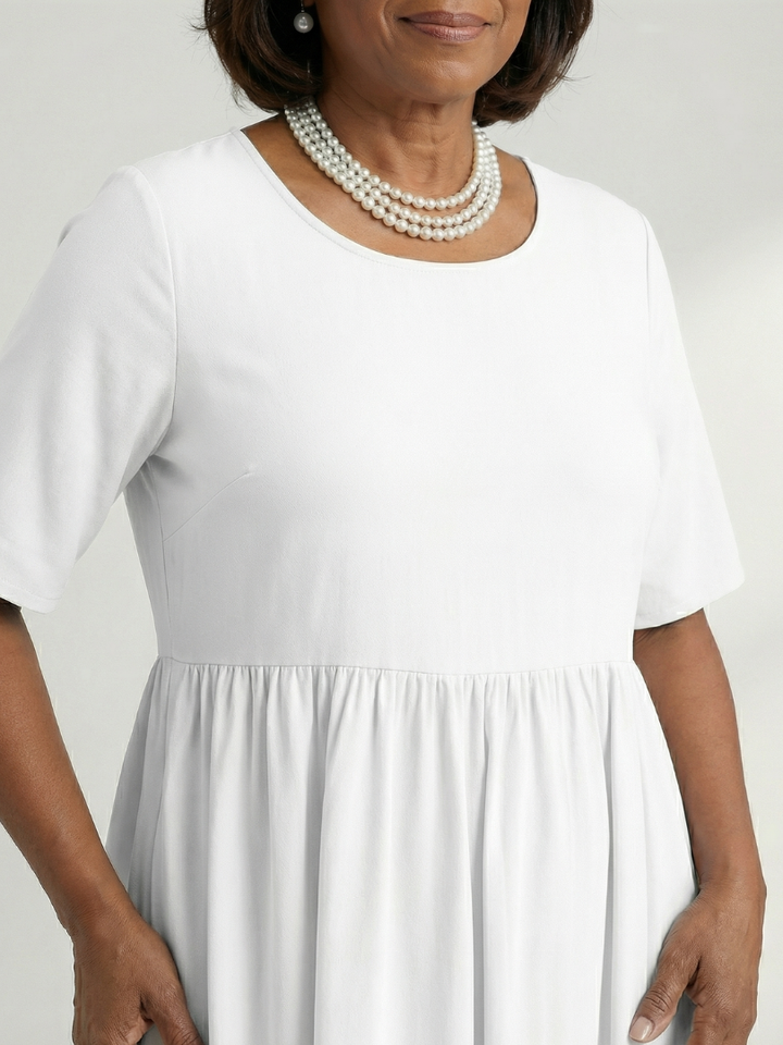 Cira | Simple Gather Midi Dress
