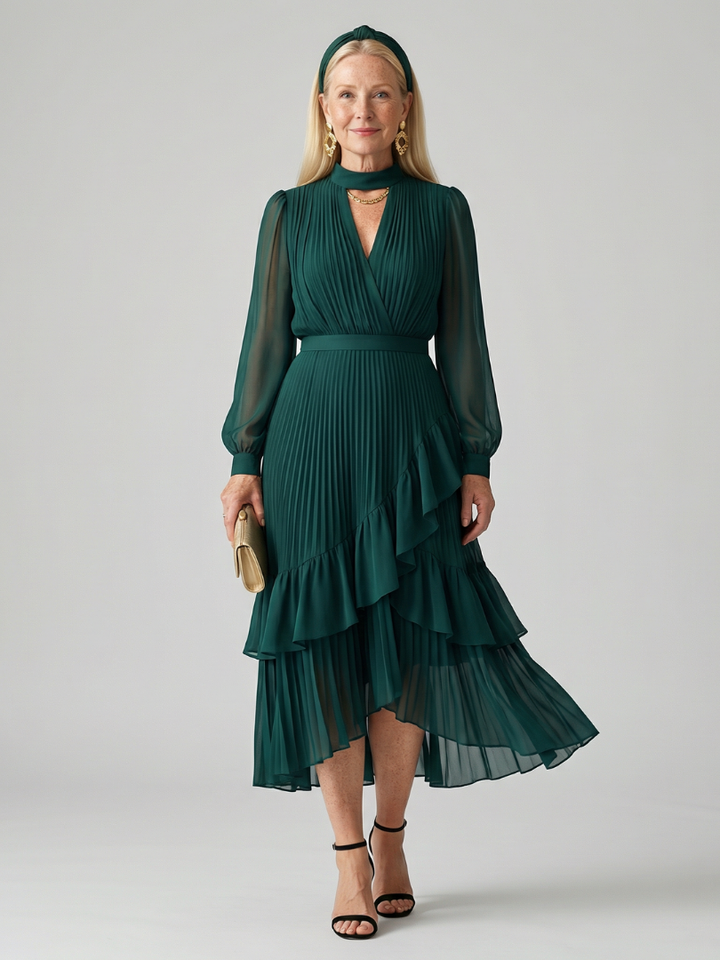 Azis | Fluid Drape Midi Dress