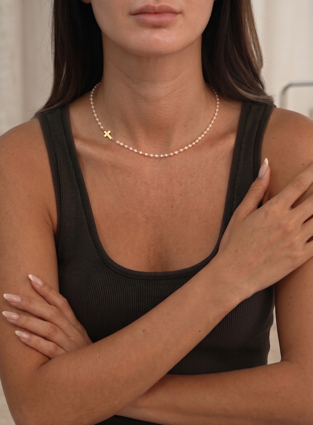 Cross & Pearl Necklace