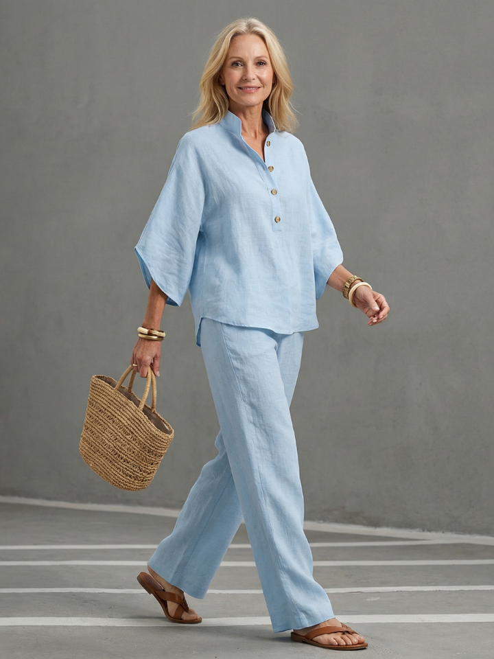 Ality | Button Front Relaxed Tunic Trouser Set
