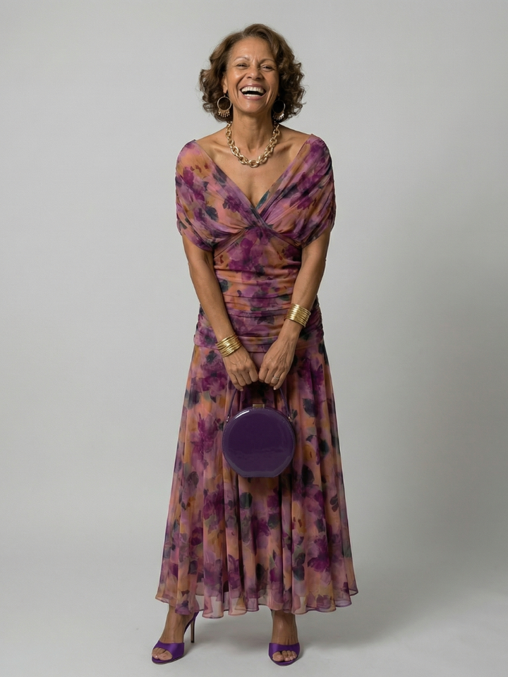 Vivienne | Off Shoulder Flow Midi Dress