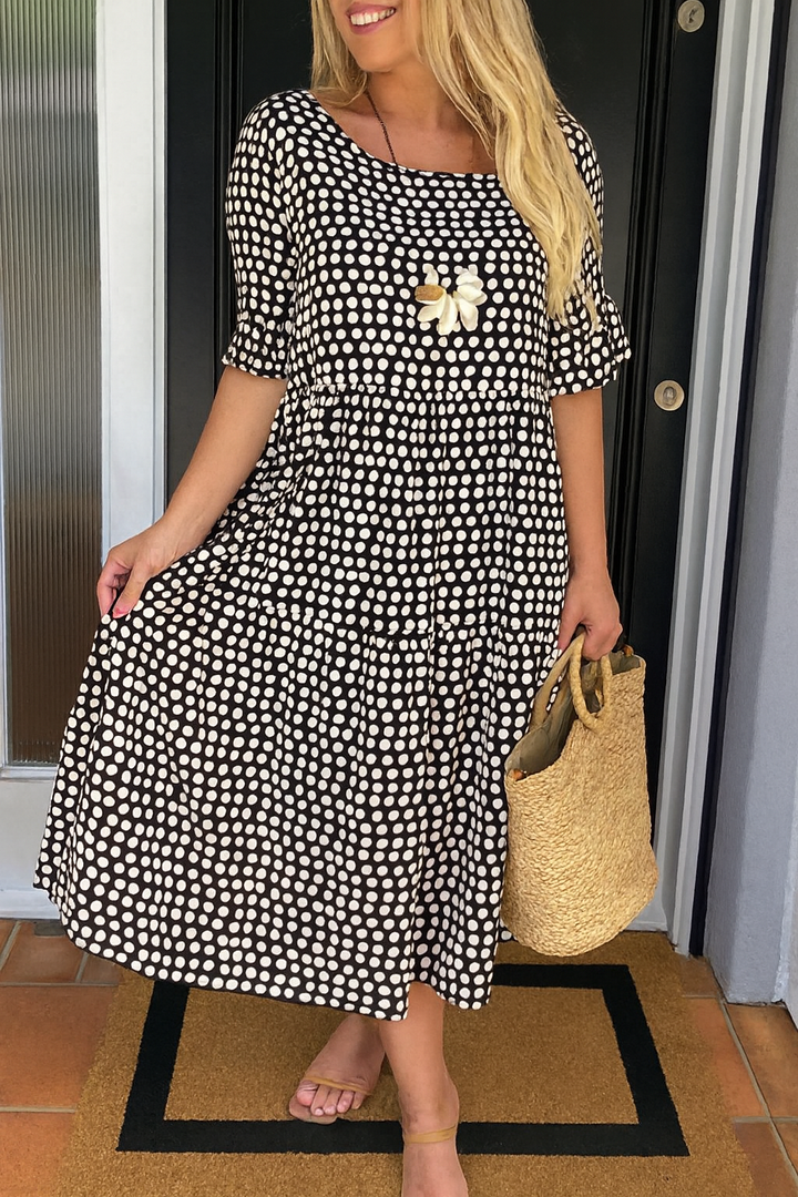 Margot | Sable Short-Sleeve Midi Dress