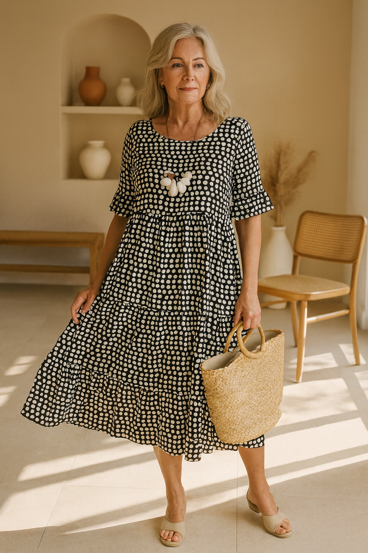 Margot | Sable Short-Sleeve Midi Dress