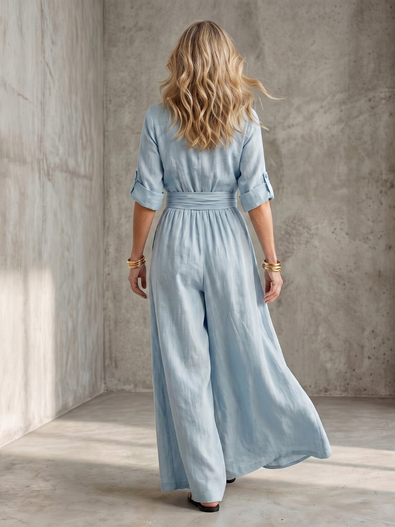 Vanda | Cross Front Wide Leg Jumpsuit