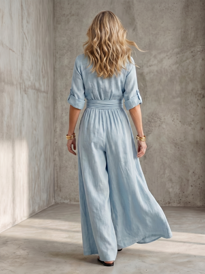 Vanda | Cross Front Wide Leg Jumpsuit