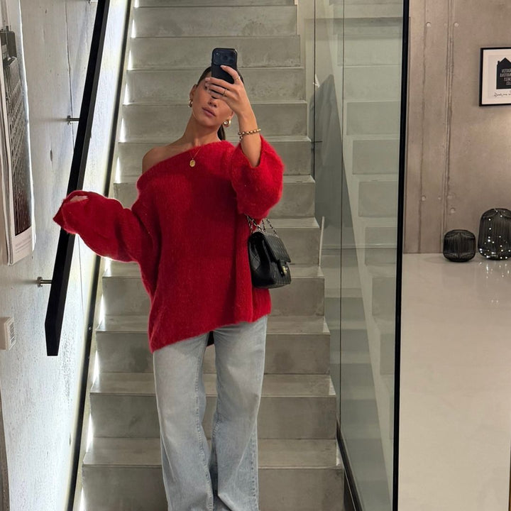 Isla | Slouchy Off-Shoulder Luxe Knit