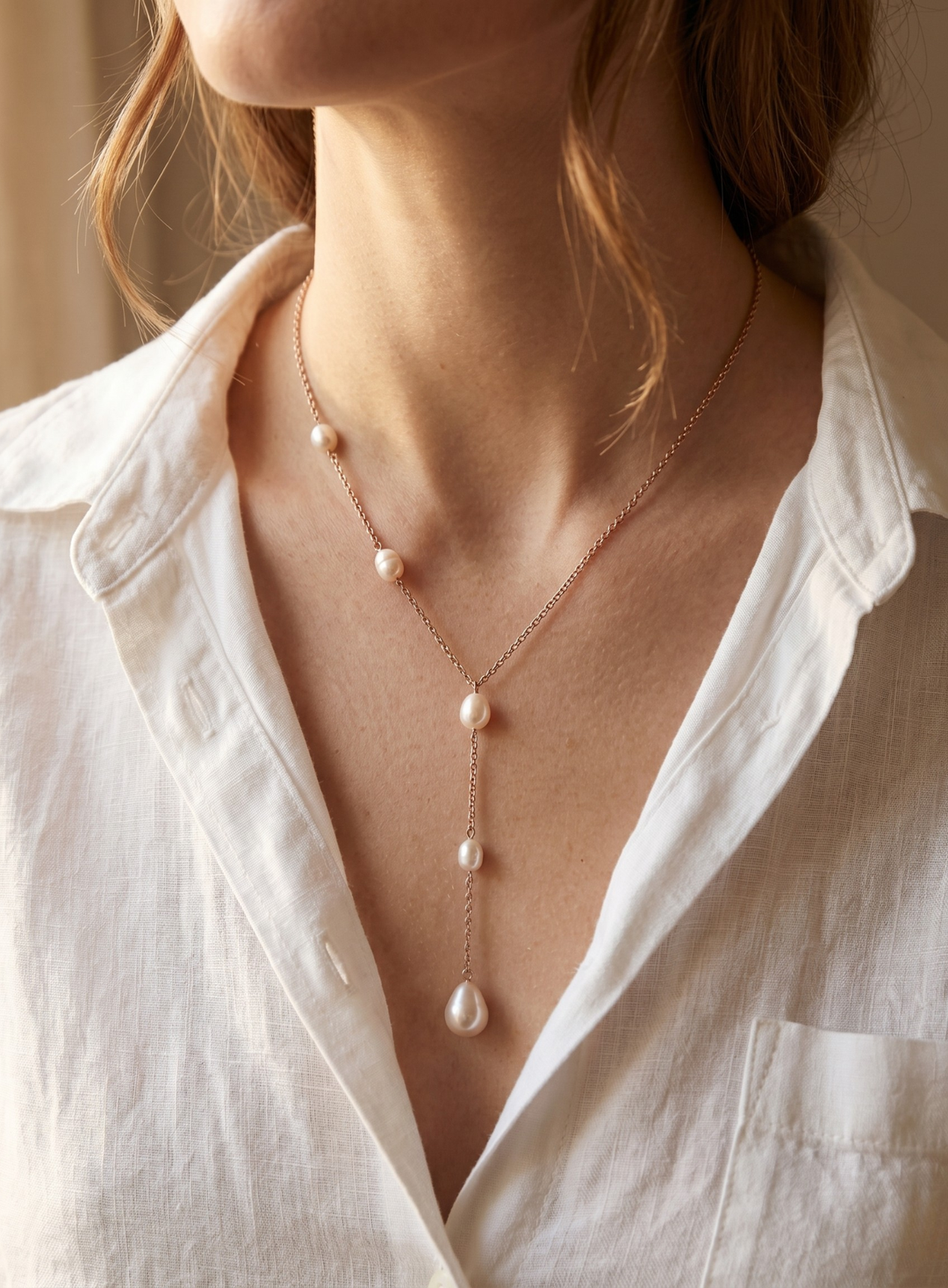 Falling Pearl Necklace