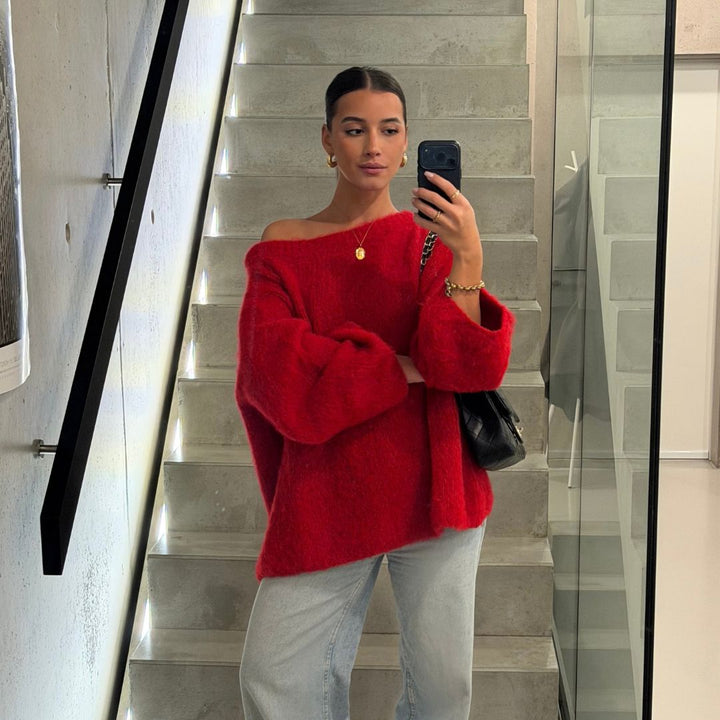 Isla | Slouchy Off-Shoulder Luxe Knit