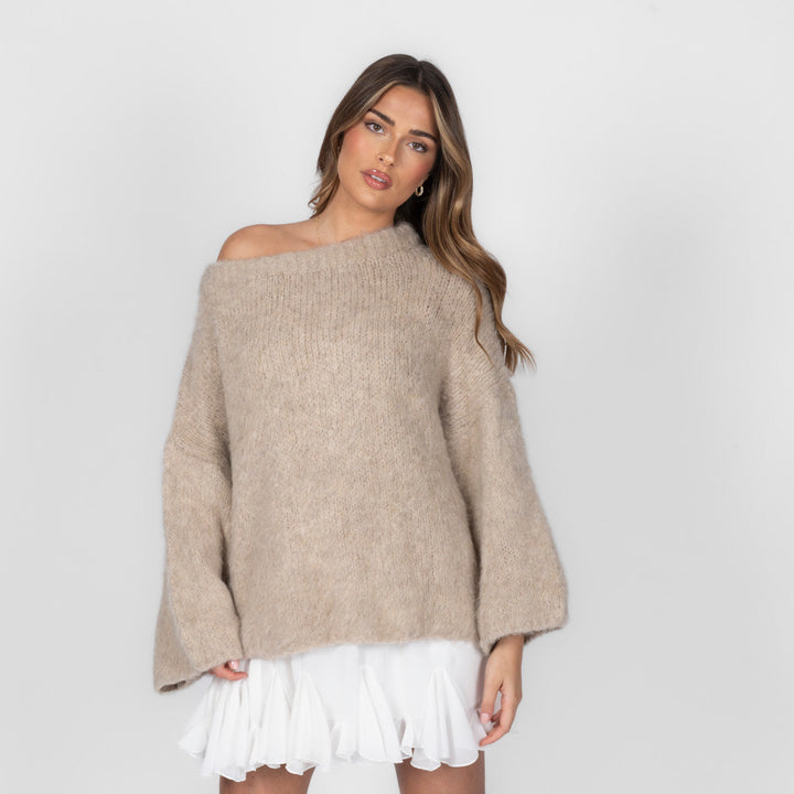 Isla | Slouchy Off-Shoulder Luxe Knit