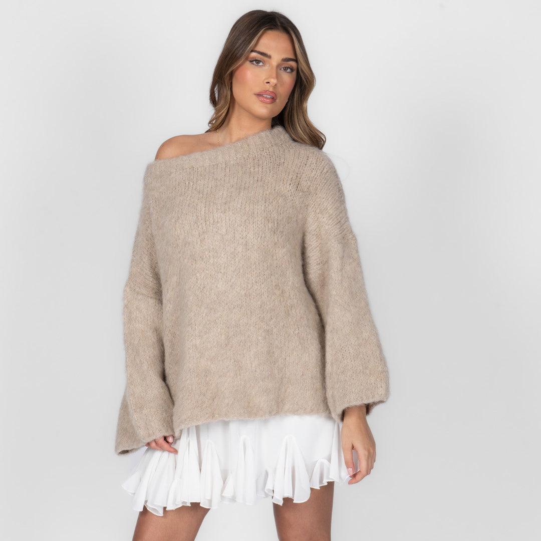 Isla | Slouchy Off-Shoulder Luxe Knit