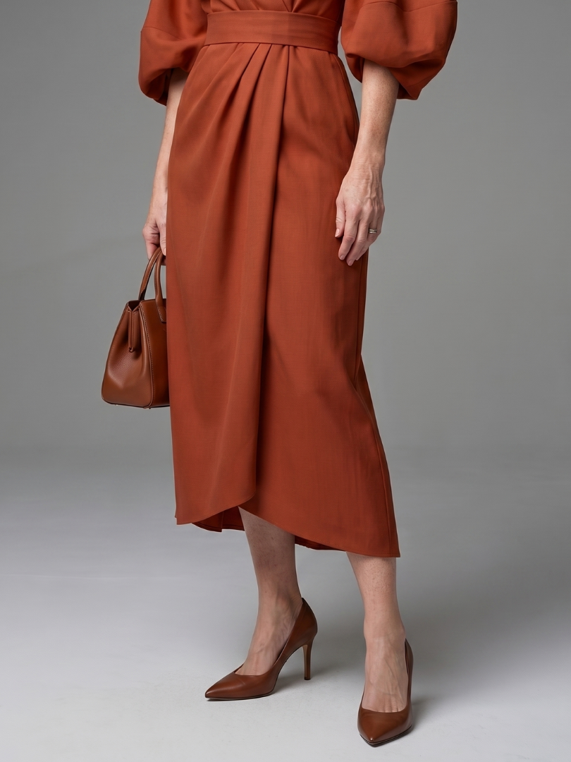 Berylla | Sculpted Waist Panel Midi Dress