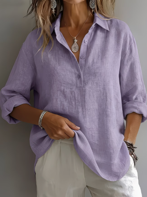 Tamsin | Relaxed Linen Button-Down Blouse