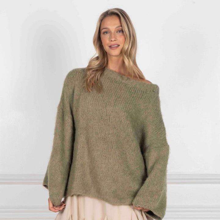 Isla | Slouchy Off-Shoulder Luxe Knit