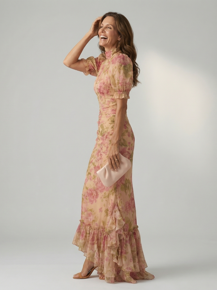 Vienne | Gentle High Neck Maxi Dress