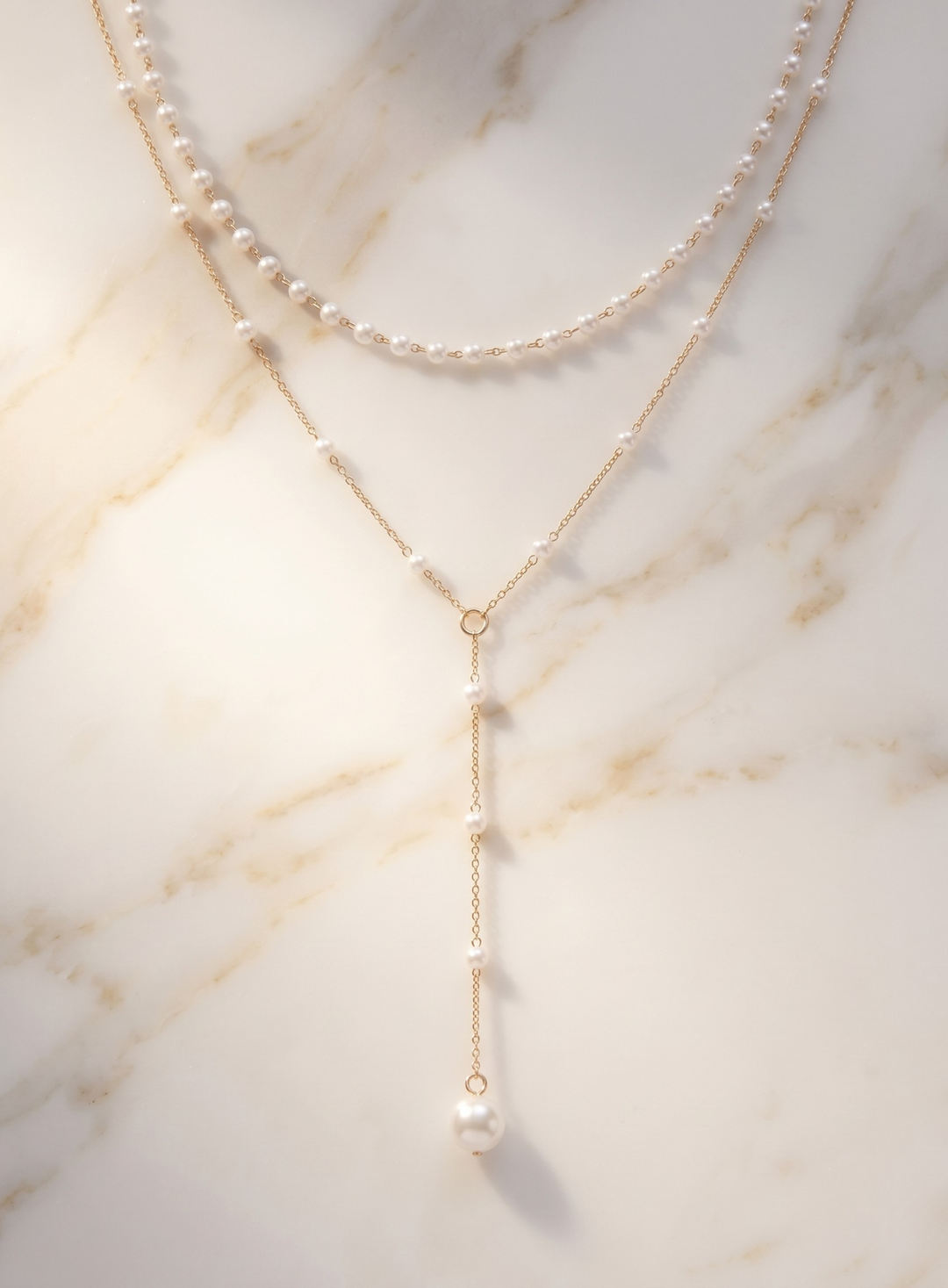 Double Pearl Necklace