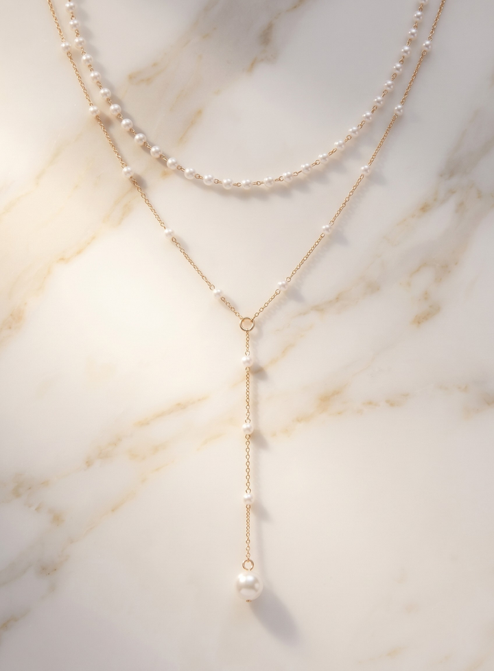 Double Pearl Necklace