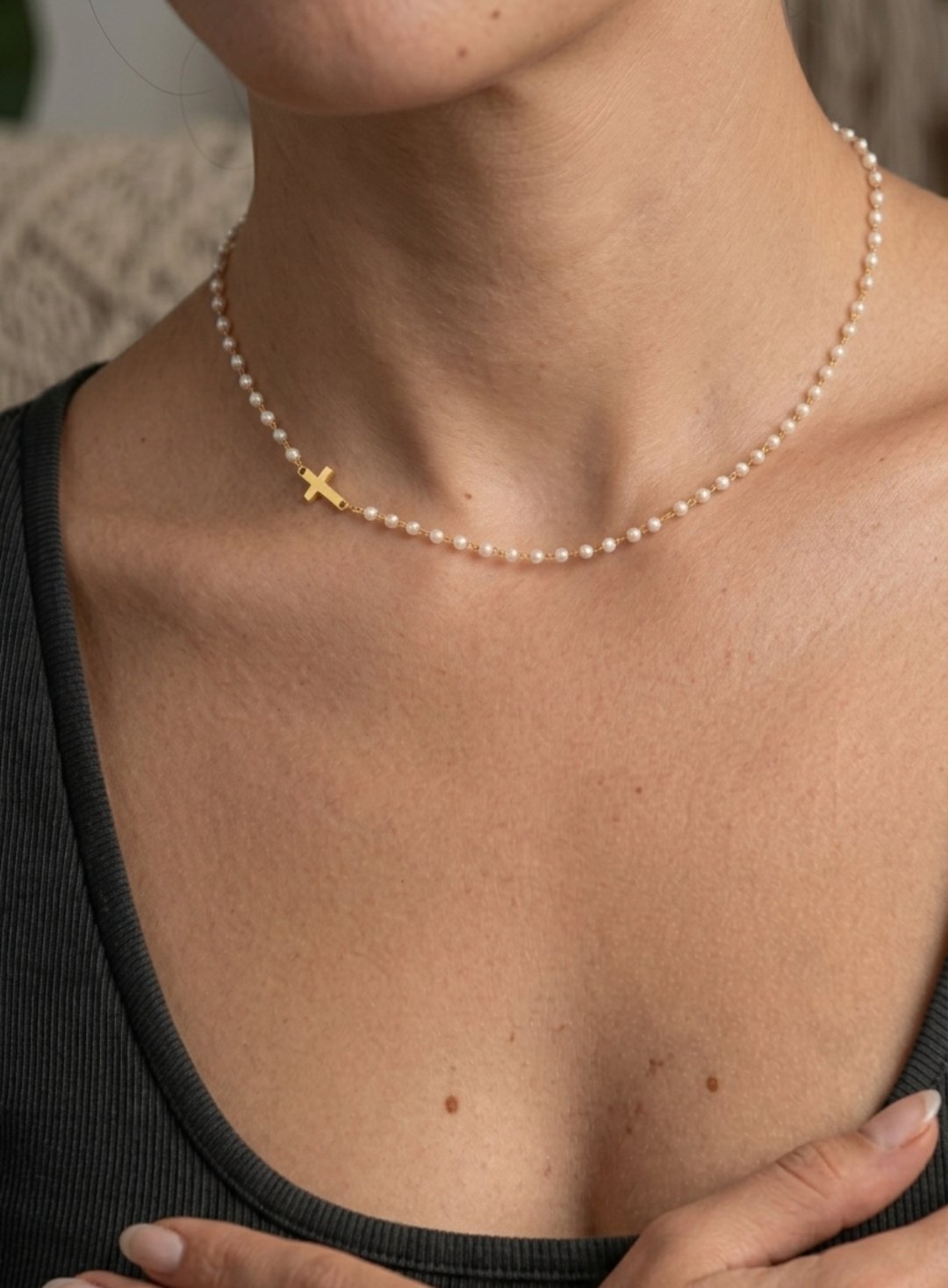 Cross & Pearl Necklace