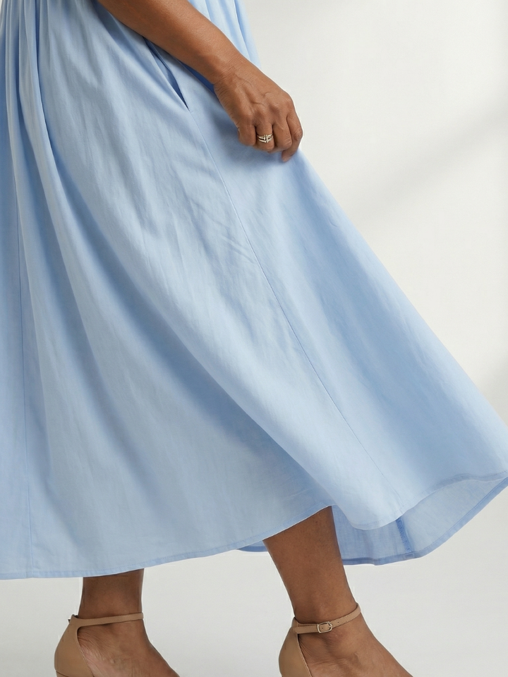 Cira | Simple Gather Midi Dress