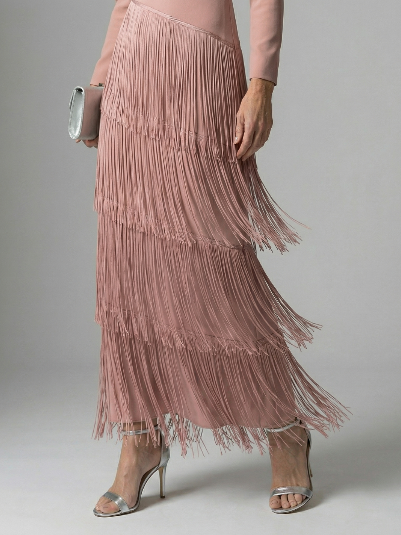 Norell | Fringe Layer Midi Dress